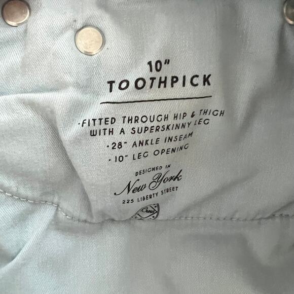 J.Crew Toothpick 9" High Rise Jeans Blue 5-Pocket Skinny Leg Sz 29 - Picture 7 of 8